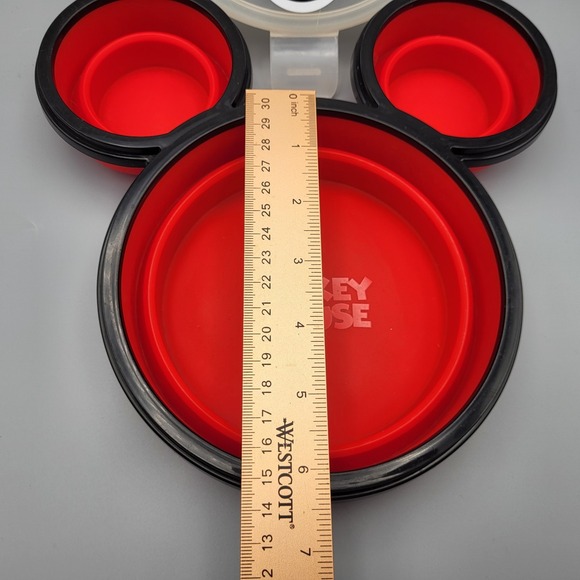 Disney Mickey Mouse Silicone Divided Food Container - Collapsible with Clip Lid - Picture 9 of 10